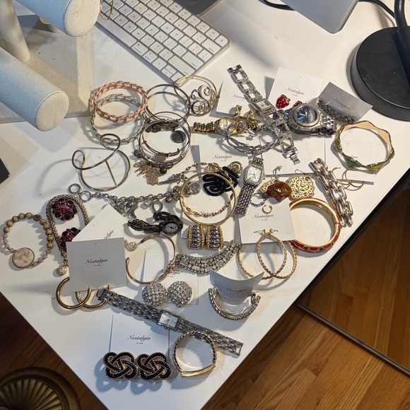 Large Jewelry Lot  Gold and Silver Bracelet Collection - rings watches earrings - Picture 3 of 8